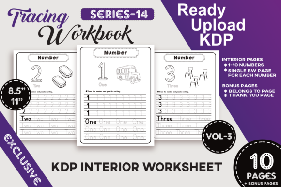 Enhance Early Learning with Vol-3 KDP Number Trace Workbook for Kids