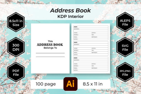 High-Quality Address Book Template for KDP Interior Publishing