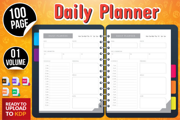 Maximize Your Productivity with Daily Planner Print Ready Best KDP V-01