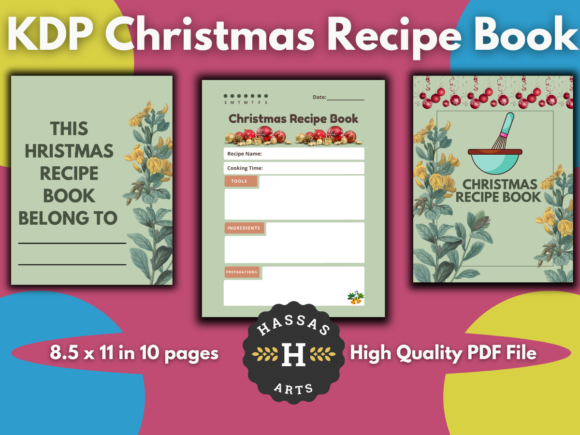 Organize Your Holiday Season with the KDP Christmas Recipe Book, Planner Pages