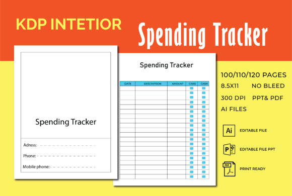 Spending Tracker KDP Interior: Editable Template